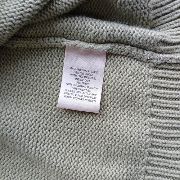 St John's Bay Classic Knit Sweater L pale green cotton long sleeve crew neck - Picture 13 of 14